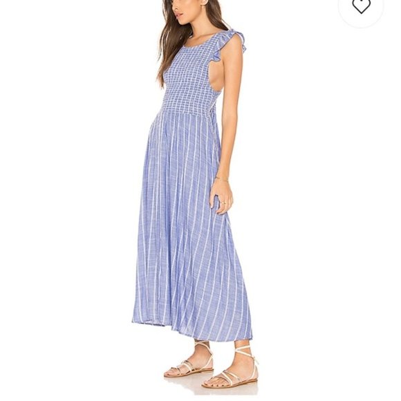 Free People chambray butterflies midi dress - Picture 2 of 5